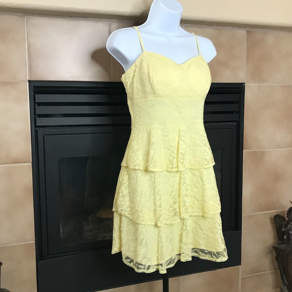 ☀️SALE! B. DARLIN Lacy Dress | Yellow | Small - Picture 2 of 8